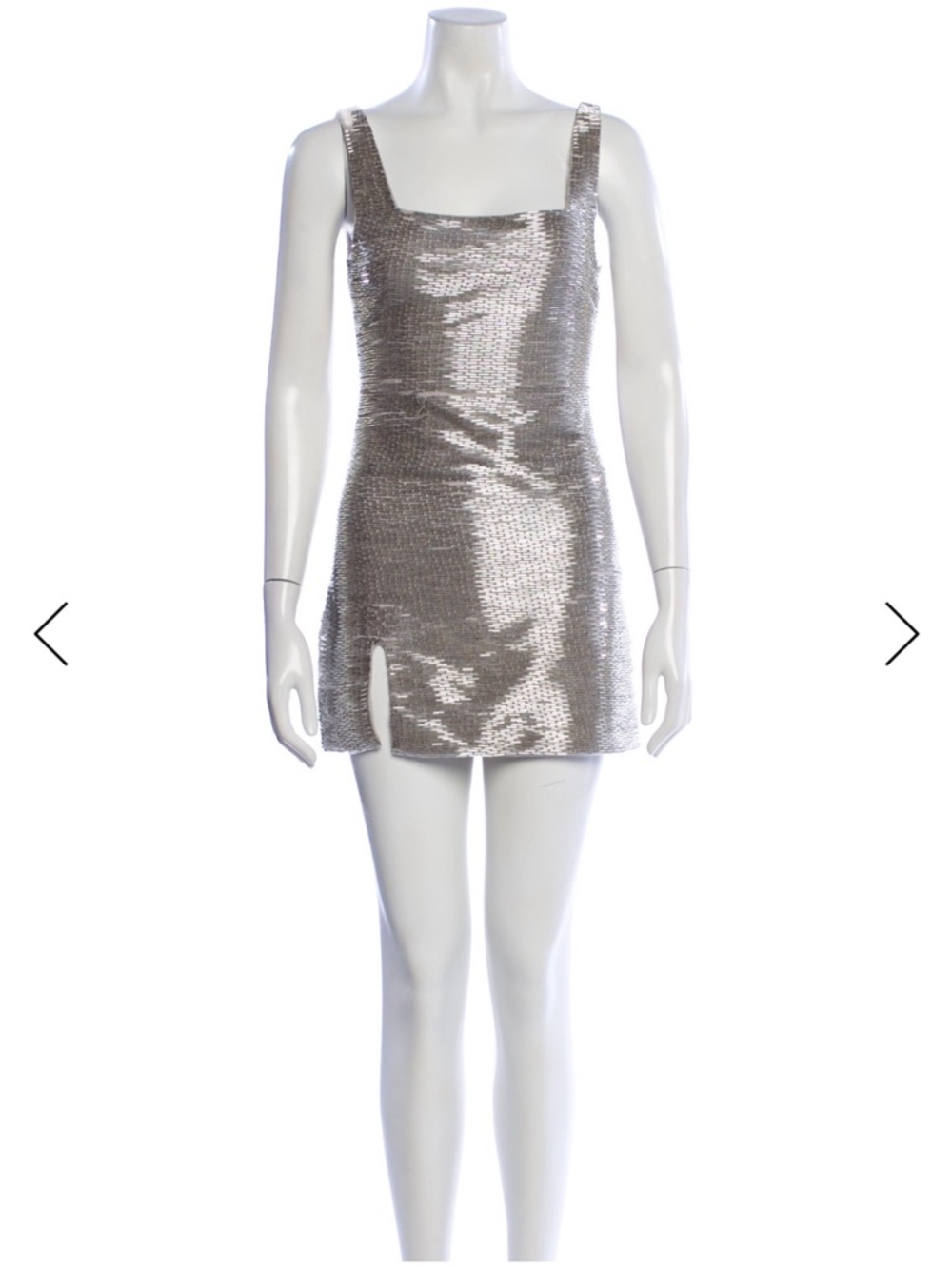 STAUD Silver Le Sable Mini Dress